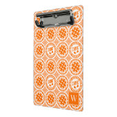 Preppy Pickleball Damask – Orange Dink Motif   Mini Klemmbrett (Gewinkelt2)