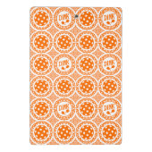 Preppy Pickleball Damask – Orange Dink Motif   Mini Klemmbrett (Rückseite)