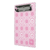 Preppy-Pickleball-Damask – Rosa Dink-Muster   Mini Klemmbrett (Gewinkelt2)