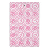 Preppy-Pickleball-Damask – Rosa Dink-Muster   Mini Klemmbrett (Rückseite)