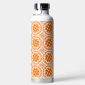 Preppy Pickleball Damast - Oranges Dink-Muster Trinkflasche (Rechts)