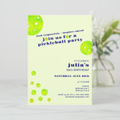 Preppy Pickleball Dink verantwortungsbewusst Gebur Einladung (Stehend Vorderseite)