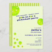 Preppy Pickleball Dink verantwortungsbewusst Gebur Einladung (Vorne/Hinten)