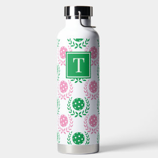 Preppy Pickleball Laurel Wreath - Pink & Green Trinkflasche
