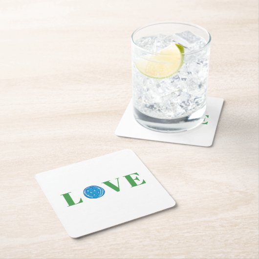 Preppy-Pickleball-Liebe Rechteckiger Pappuntersetzer (Vor Ort)