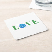 Preppy-Pickleball-Liebe Rechteckiger Pappuntersetzer (angewinkelt)