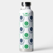 Preppy Pickleball Lorbeerkranz - Navy & Grün Trinkflasche (Rechts)