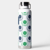 Preppy Pickleball Lorbeerkranz - Navy & Grün Trinkflasche (Rückseite)