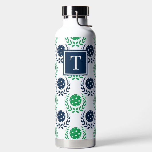 Preppy Pickleball Lorbeerkranz - Navy & Grün Trinkflasche (links)