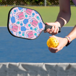 Preppy Pickleball Paddle and Balls Pink