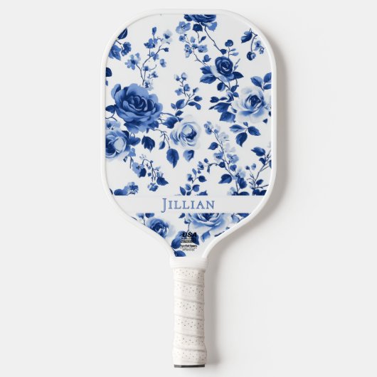 Preppy Pickleball Paddle - Blaue Rose Tolie (Vorderseite)