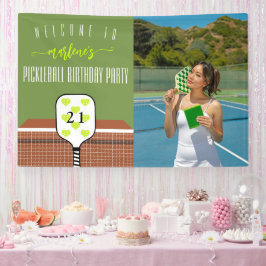 Preppy Pickleball Paddle Foto Dink Birthday Party Banner