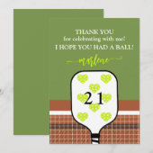 Preppy Pickleball Paddle Foto Dink Birthday Party Dankeskarte (Vorne/Hinten)