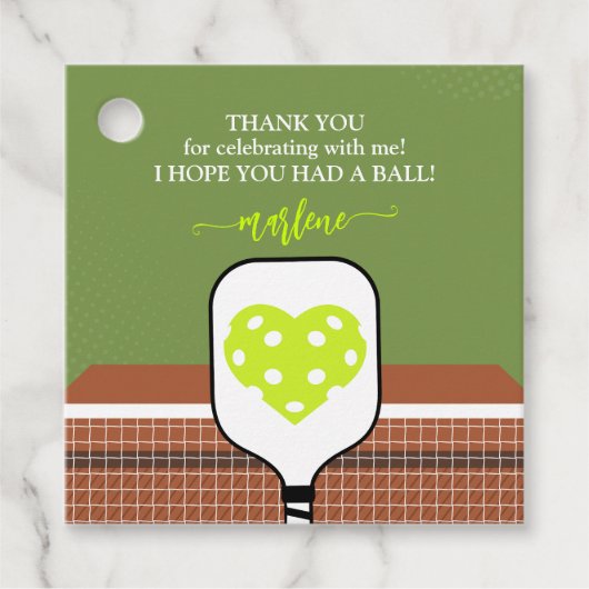 Preppy Pickleball Paddle Foto Dink Birthday Party Geschenkanhänger (Vorderseite)