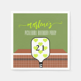 Preppy Pickleball Paddle Foto Dink Birthday Party Serviette