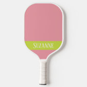 Preppy Pickleball Paddle Pink & Green Kariert (Rückseite)