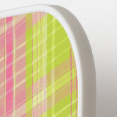 Preppy Pickleball Paddle Pink & Green Kariert (Linke Seite)
