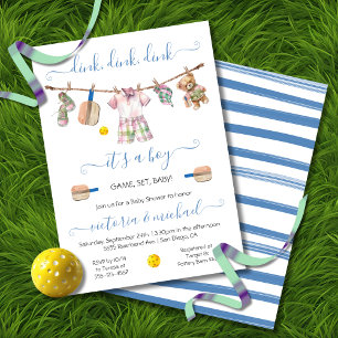 Preppy Pickleball Party Dink Baby Dusche Einladung