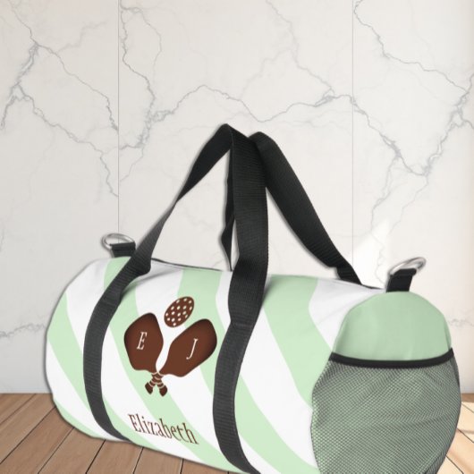 Preppy Pickleball Stripes Duffle Bag