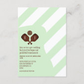 Preppy Pickleball Stripes Pre-Wedding Game Begleitkarte (Vorderseite)