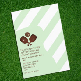 Preppy Pickleball Stripes Pre-Wedding Game Begleitkarte