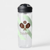 Preppy Pickleball Stripes Trinkflasche (Vorderseite)