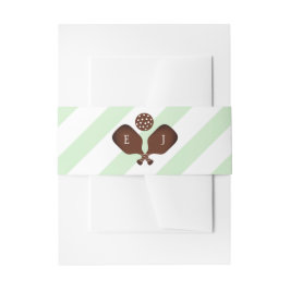 Preppy Pickleball Stripes Wedding Einladungsbanderole