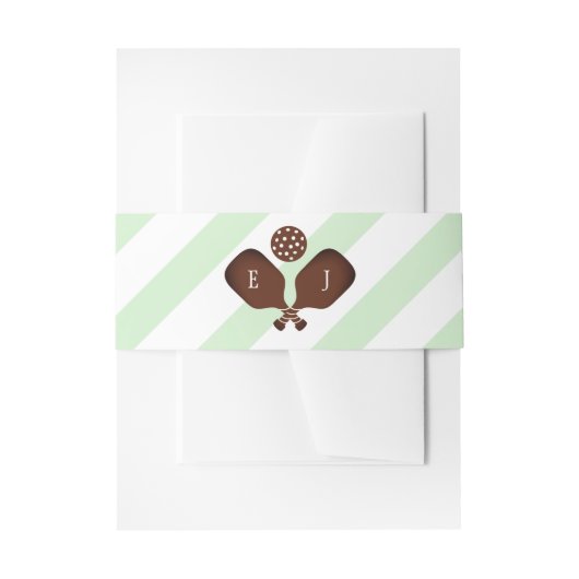 Preppy Pickleball Stripes Wedding Einladungsbanderole (Vorderseite Beispiel)