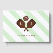 Preppy Pickleball Stripes Wedding Gästebuch (Vorderseite)