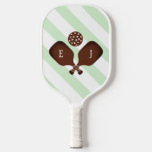Preppy Pickleball Stripes Wedding Pickleball Schläger (Vorderseite)