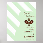 Preppy Pickleball Stripes Wedding Poster (Vorne)