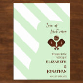 Preppy Pickleball Stripes Wedding Poster