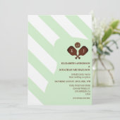 Preppy Pickleball Stripes Wedding Reception Einladung (Stehend Vorderseite)