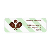 Preppy Pickleball Stripes Wedding Return Address (Vorne)
