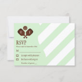 Preppy Pickleball Stripes Wedding RSVP Karte (Vorderseite)