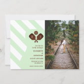 Preppy Pickleball Stripes Wedding Save The Date (Vorderseite)