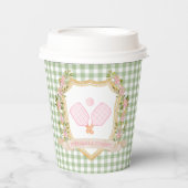 Preppy Pickleball und Prosecco Pappbecher (Vorderseite)