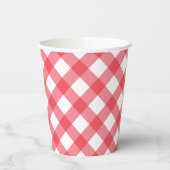 Preppy Picnic Red Kariert Gingham Party Pappbecher (Links)