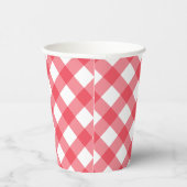 Preppy Picnic Red Kariert Gingham Party Pappbecher (Rechts)