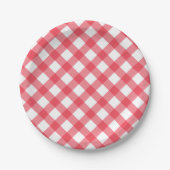 Preppy Picnic Red Kariert Gingham Party Pappteller (Vorderseite)