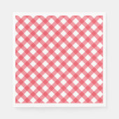 Preppy Picnic Red Kariert Gingham Party Serviette (Vorderseite)