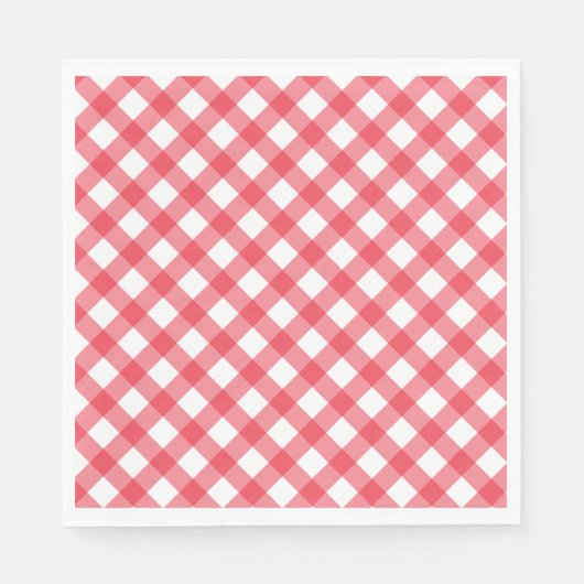 Preppy Picnic Red Kariert Gingham Party Serviette (Vorderseite)