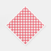 Preppy Picnic Red Kariert Gingham Party Serviette (Ecke)