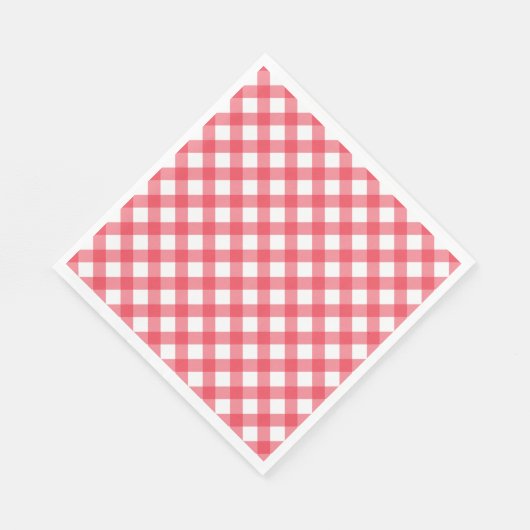 Preppy Picnic Red Kariert Gingham Party Serviette (Ecke)