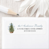 Preppy Pine Tree Christmas Return Address Label (Insitu)