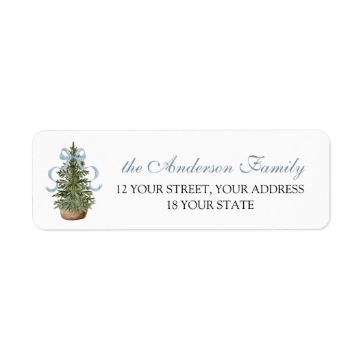 Preppy Pine Tree Christmas Return Address Label (Vorne)