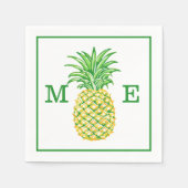 Preppy Pineaple Couple Two Initial Monogram Serviette (Vorderseite)