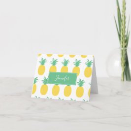 Preppy Pineappel Personalisiert Stationery Dankeskarte