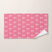 Preppy Pink Anchor Badhandtuch Set (Handtuch)