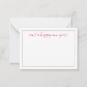 Preppy Pink and Green Christmas Trees Mitteilungskarte (Rückseite)